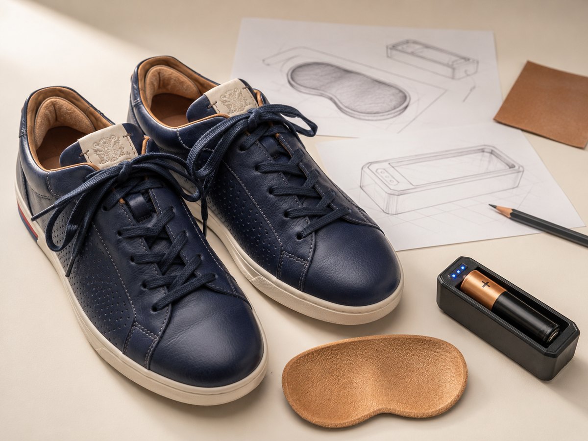 Core Solutions-productportfolio met schoenen, hielpad en BATBOX-batterijtester